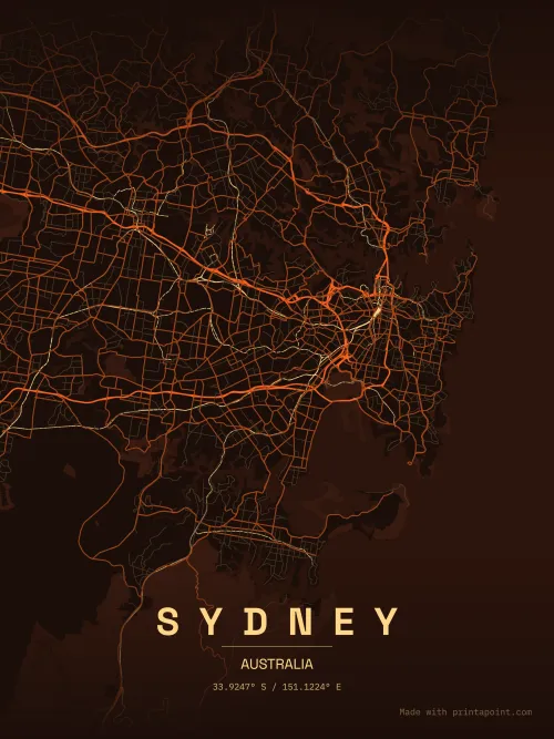 Sydney heatwave map poster