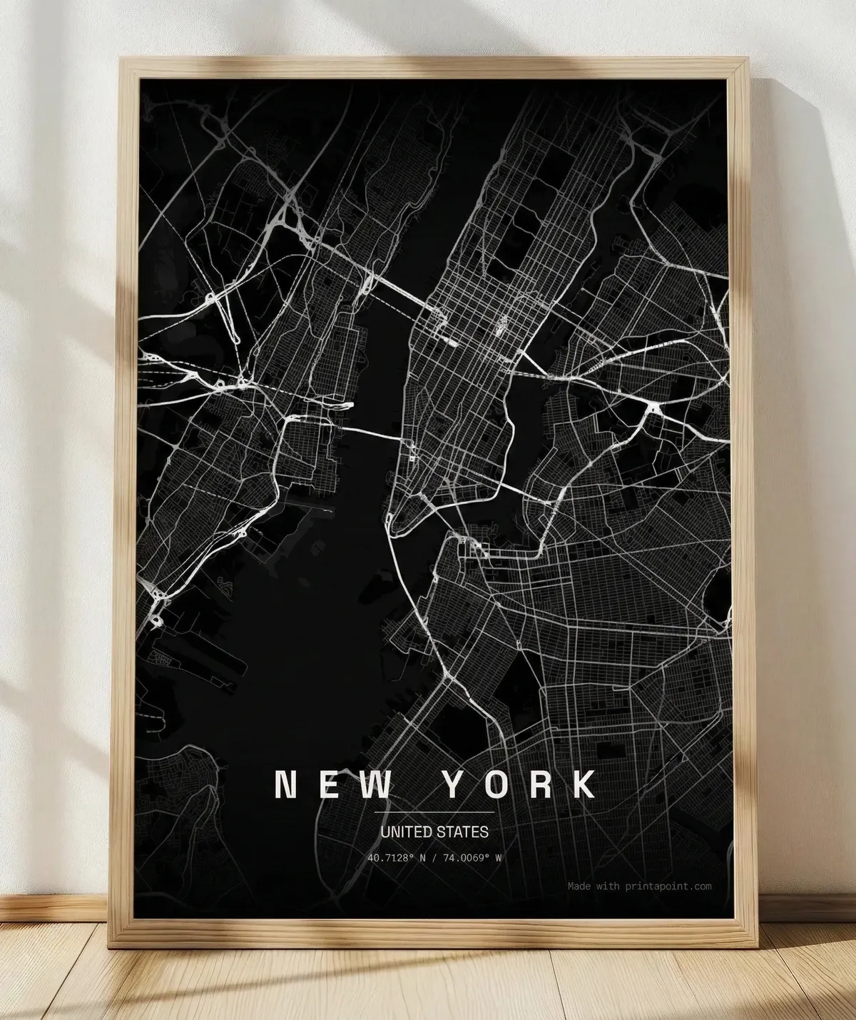 New York framed map mockup